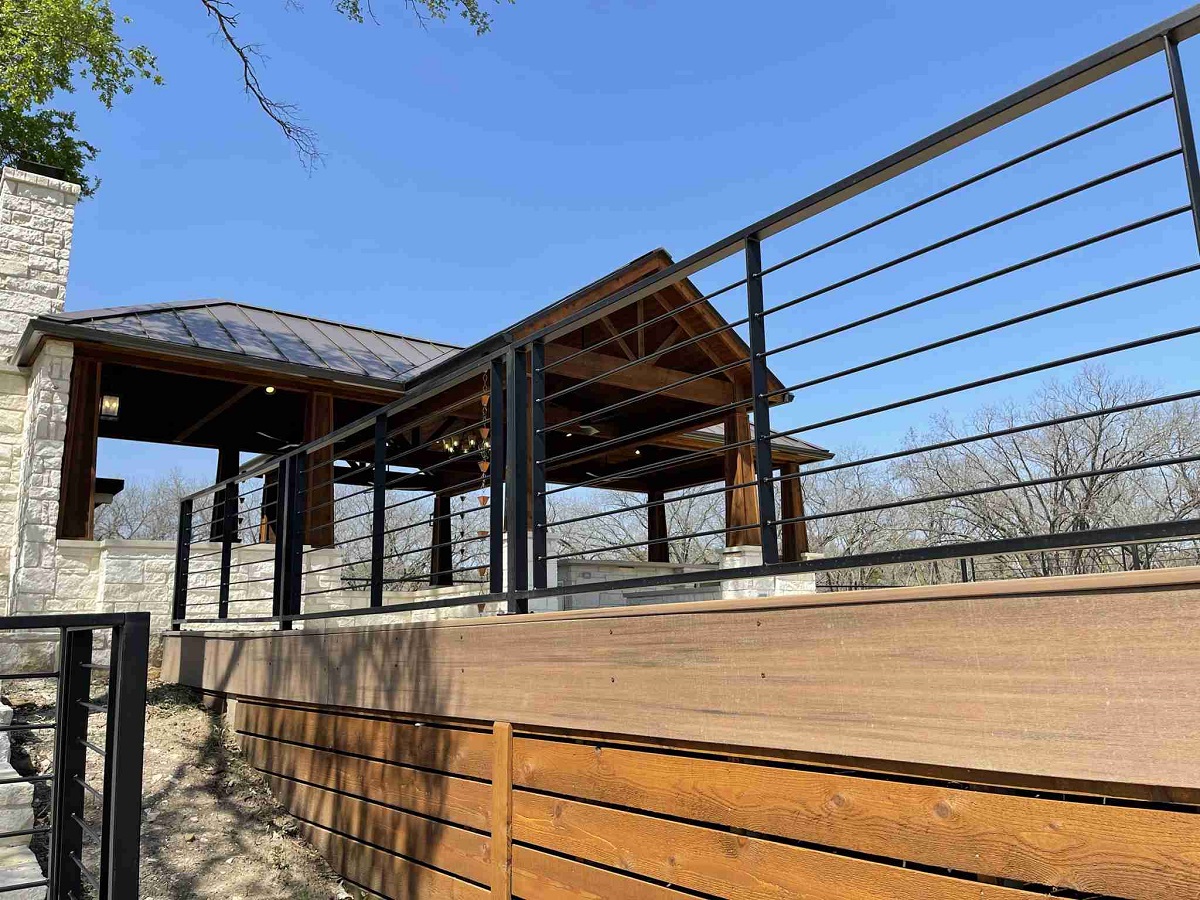 deck railing and skirting detail on georgetown tx azek deck 